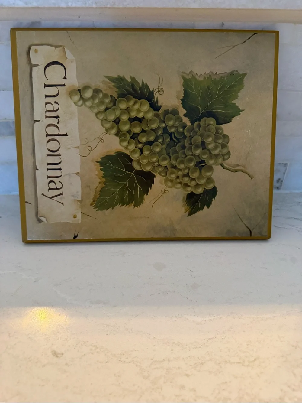 Chardonnay Grape Wall Art Print in Green